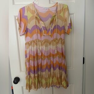 Olivaceous Pastel Wave Dress